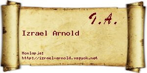 Izrael Arnold névjegykártya